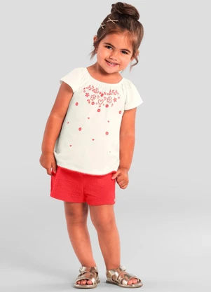 Brandili - Conjunto Menina Floral com Glitter Natural - BRANDILI