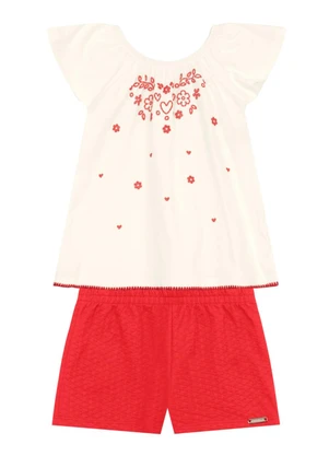 Brandili - Conjunto Menina Floral com Glitter Natural - BRANDILI