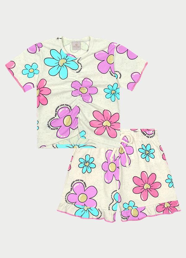 Abrange - Conjunto Menina Floral Roxo