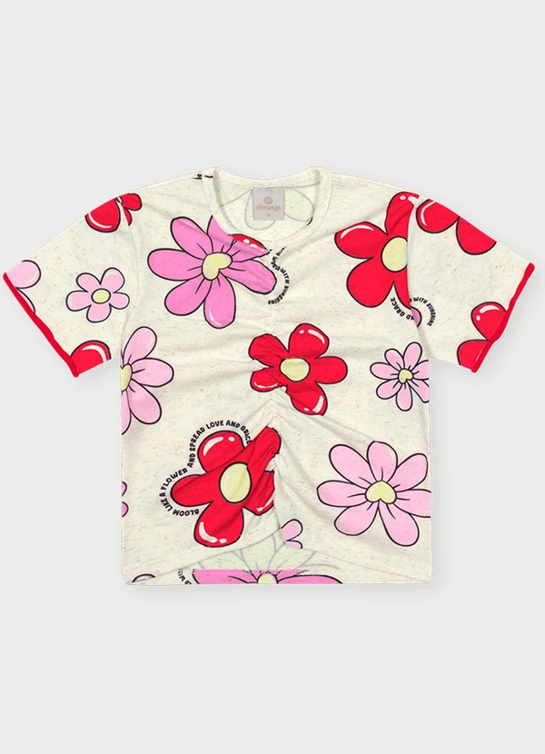 Abrange - Conjunto Menina Floral Vermelho 2