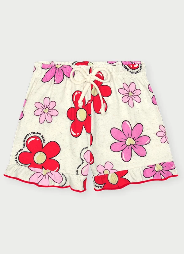 Abrange - Conjunto Menina Floral Vermelho 3