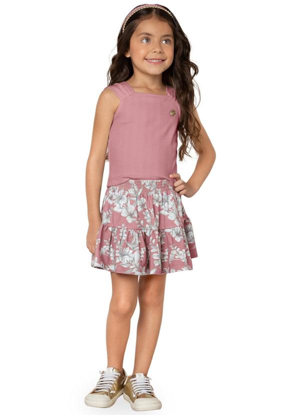 Milon - Conjunto Menina Flores Rosa 1