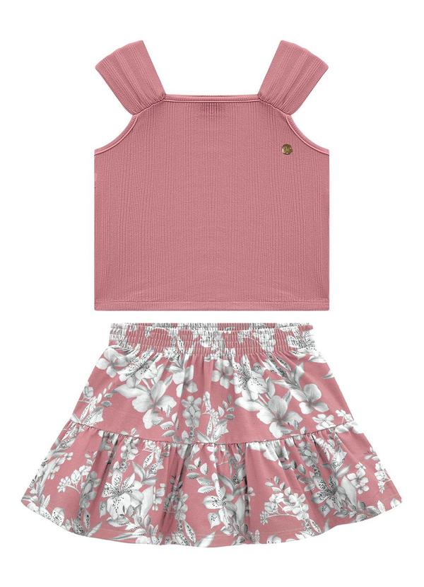 Milon - Conjunto Menina Flores Rosa 2
