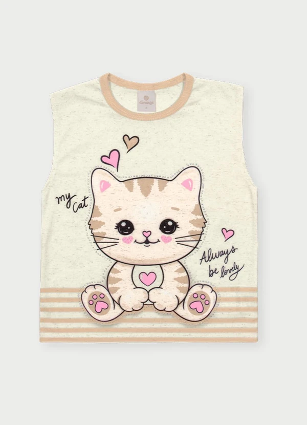 Abrange - Conjunto Menina Gatinho Bege 2