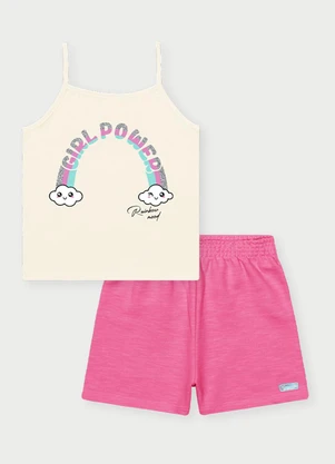 Abrange - Conjunto Menina Girl Power Bege - ABRANGE