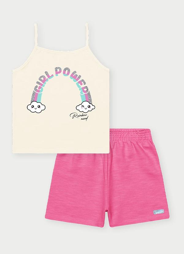 Abrange - Conjunto Menina Girl Power Bege