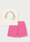 Abrange - Conjunto Menina Girl Power Rosa - variação: Bege
