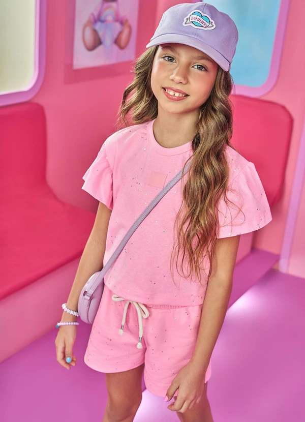 Cinti - Conjunto Menina Glitter Rosa