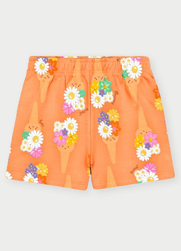 Abrange - Conjunto Menina Ice Cream Flowers Laranja 3