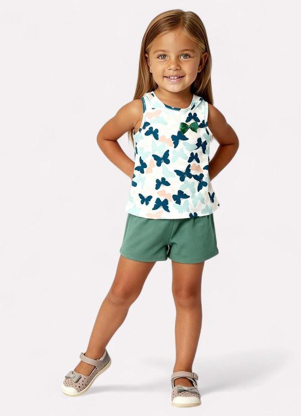 Kyly - Conjunto Menina Laço Decorativo Off White