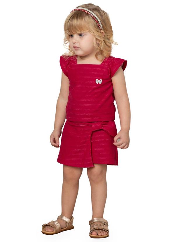 Milon - Conjunto Menina Laço Vermelho