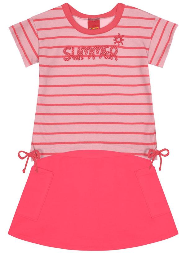 Kyly - Conjunto Menina Listras Rosa