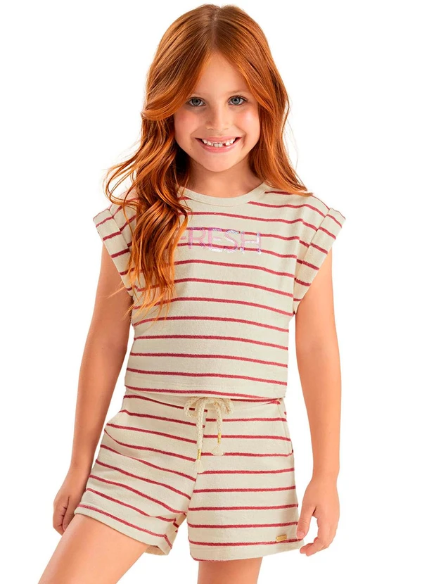 Colorittá - Conjunto Menina Moletinho Listrado Amarelo