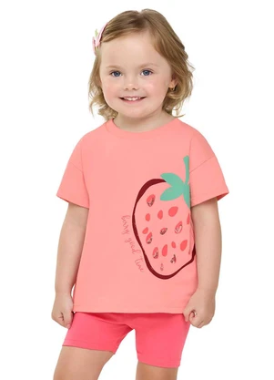 Elian - Conjunto Menina Morango Lantejoulas Laranja - ELIAN