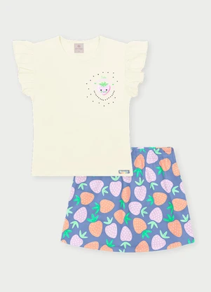 Abrange - Conjunto Menina Moranguinhos Bege - ABRANGE