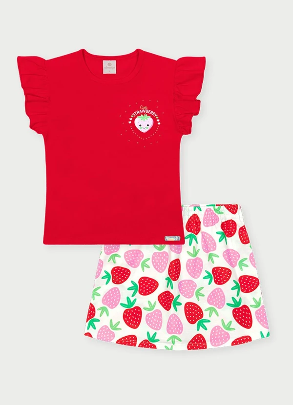 Abrange - Conjunto Menina Moranguinhos Vermelho 1