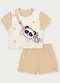 Abrange - Conjunto Menina Panda Rosa - variação: Bege