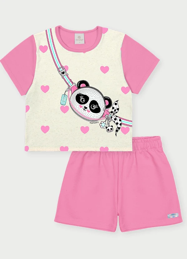 Abrange - Conjunto Menina Panda Rosa