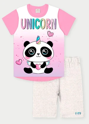 Abrange - Conjunto Menina Pandinha Rosa - ABRANGE