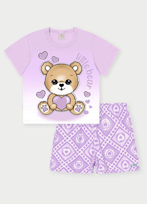 Abrange - Conjunto Menina Pequena Ursa Roxo