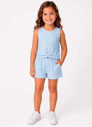 Select - Conjunto Menina Regata e Short Infantil Azul - SELECT