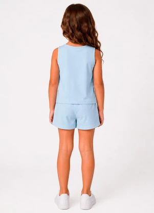 Select - Conjunto Menina Regata e Short Infantil Azul - SELECT