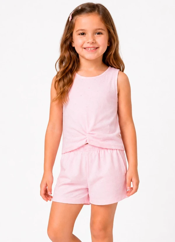 Select - Conjunto Menina Regata e Short Infantil Rosa