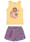 Elian - Conjunto Menina Regata Estampada Amarelo - variação: Amarelo