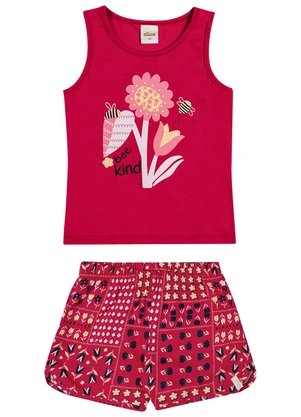 Elian - Conjunto Menina Regata Estampada Vermelho - ELIAN