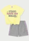Abrange - Conjunto Menina Stars Roxo - variação: Amarelo