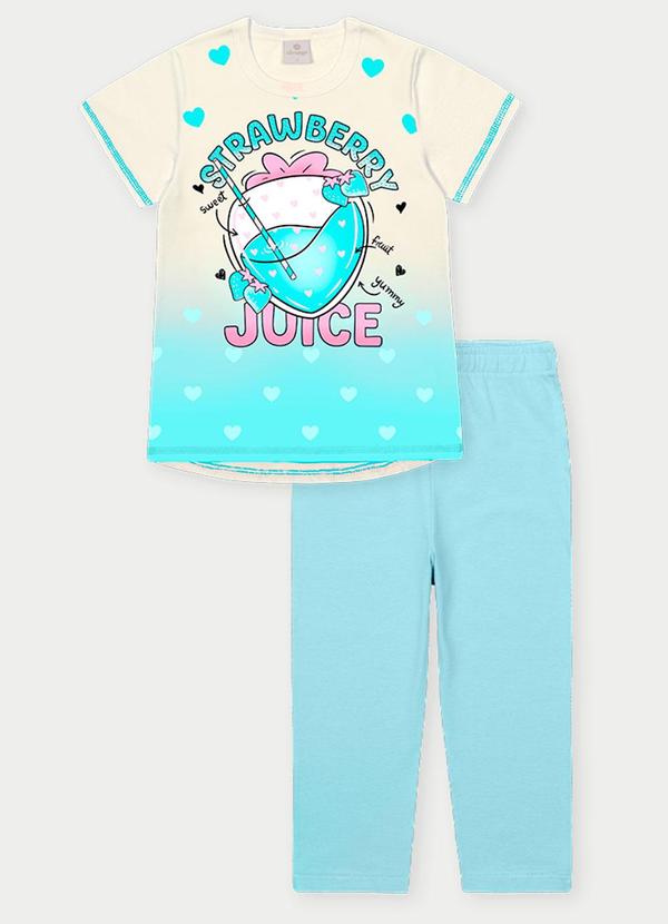 Abrange - Conjunto Menina Strawberry Juice Azul