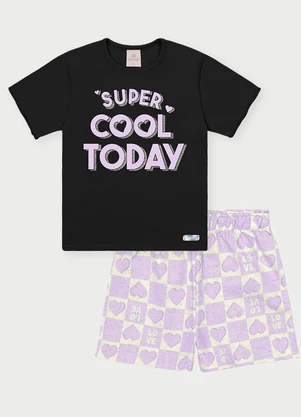 Abrange - Conjunto Menina Super Cool Preto - ABRANGE