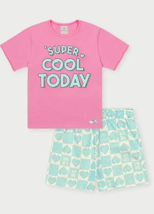 Abrange - Conjunto Menina Super Cool Rosa - ABRANGE