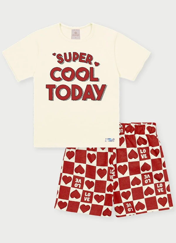 Abrange - Conjunto Menina Super Cool Vermelho