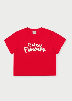 Abrange - Conjunto Menina Sweet Flowers Vermelho - ABRANGE