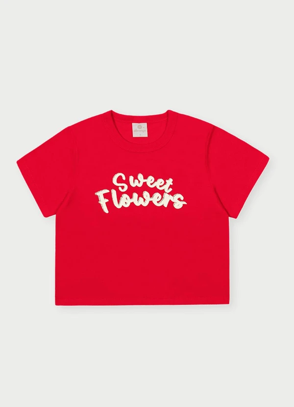 Abrange - Conjunto Menina Sweet Flowers Vermelho 2