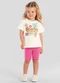 Brandili - Conjunto Menina Tropical com Glitter Rosa - variação: Natural