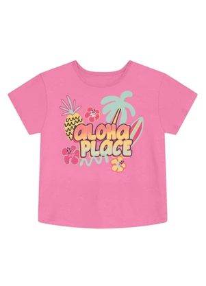 Brandili - Conjunto Menina Tropical com Glitter Rosa - BRANDILI