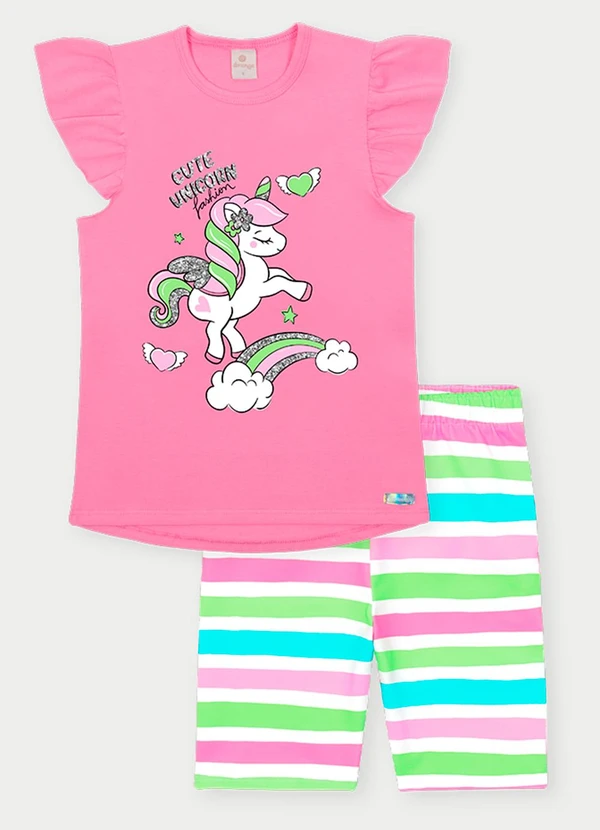 Abrange - Conjunto Menina Unicórnio Rosa