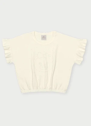 Abrange - Conjunto Menina Ursinha de Strass Bege - ABRANGE