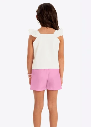 Rovi Kids - Conjunto Menina Verão com Shorts Saia Bege - ROVI KIDS