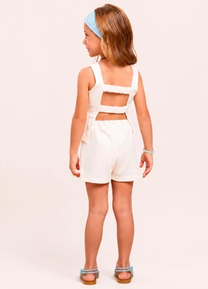 Vida Costeira - Conjunto Menina Verão Liso Babados e Crochê - VIDA COSTEIRA