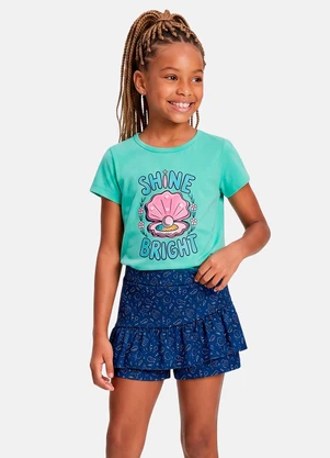 Laluna - Conjunto Menina Verão Shine Bright Verde Água - LALUNA