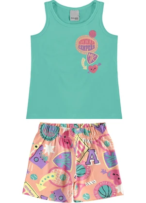 Malwee Kids - Conjunto Meninas Campeãs Verde Turquesa - MALWEE KIDS