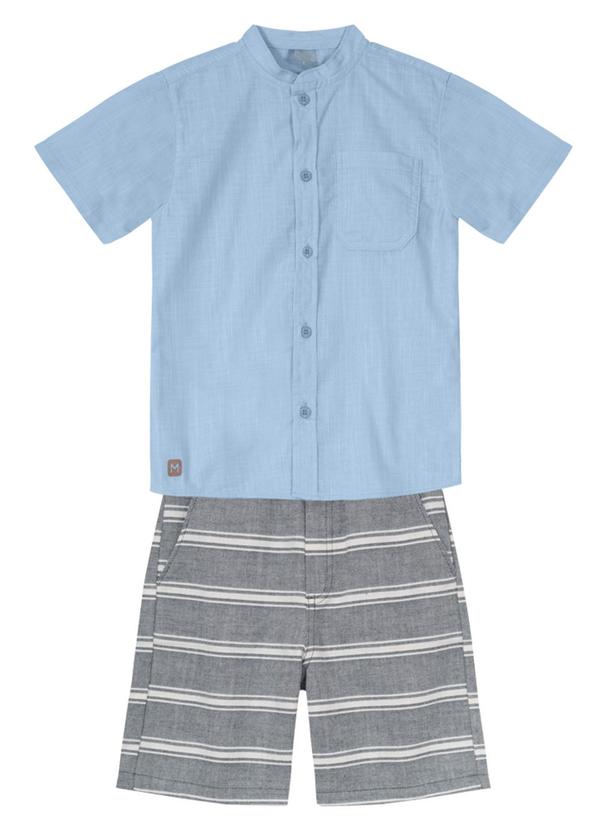 Brandili Mundi - Conjunto Menino com Camisa e Bermuda Azul