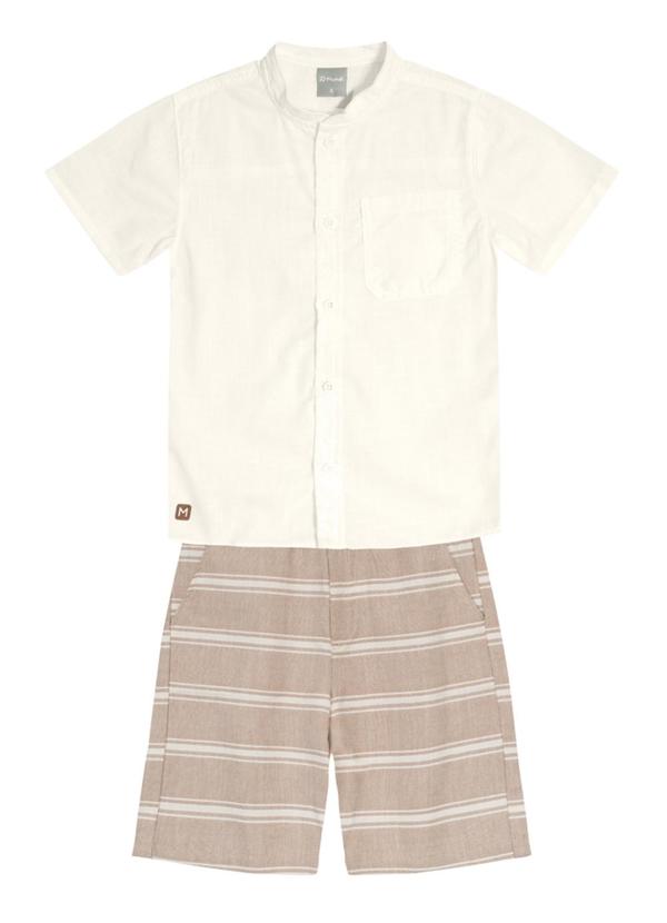 Brandili Mundi - Conjunto Menino com Camisa e Bermuda Natural 2