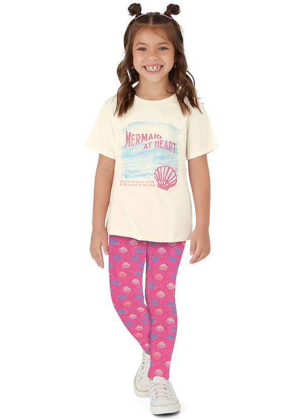 Malwee Kids - Conjunto Mermaid com Glitter Off White