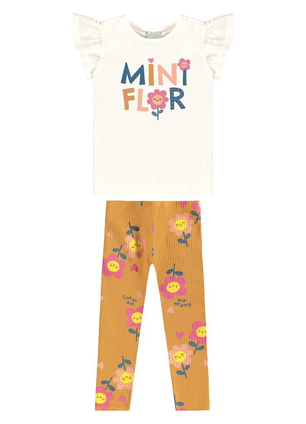 Malwee Kids - Conjunto Mini Flor Off White