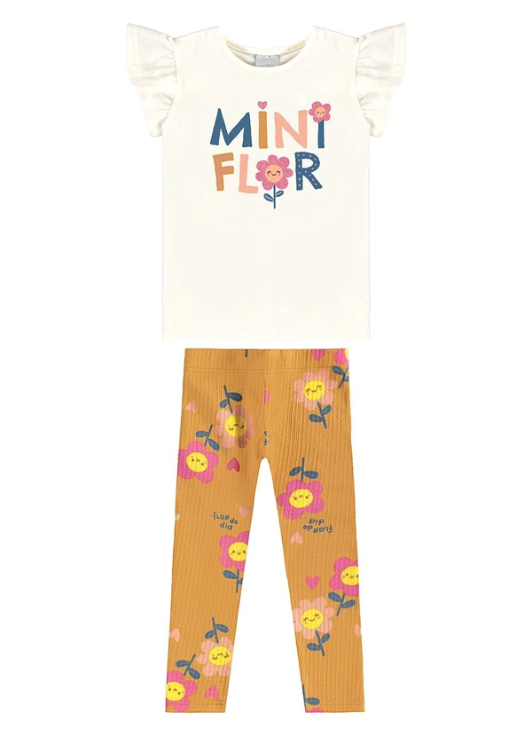 Malwee Kids - Conjunto Mini Flor Off White