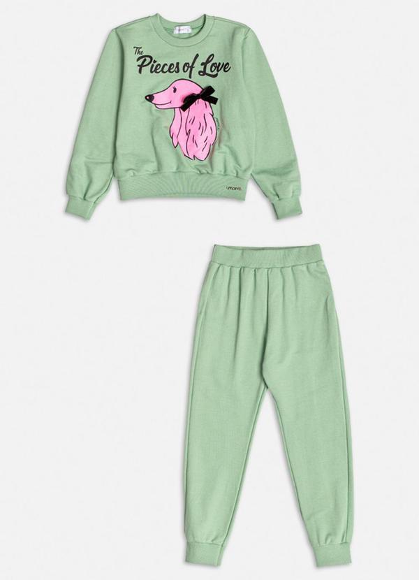 Momi - Conjunto Moletom de Dog com Laço Verde